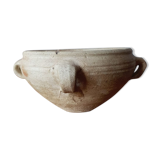 Flower pot with 4-coves in white terracotta