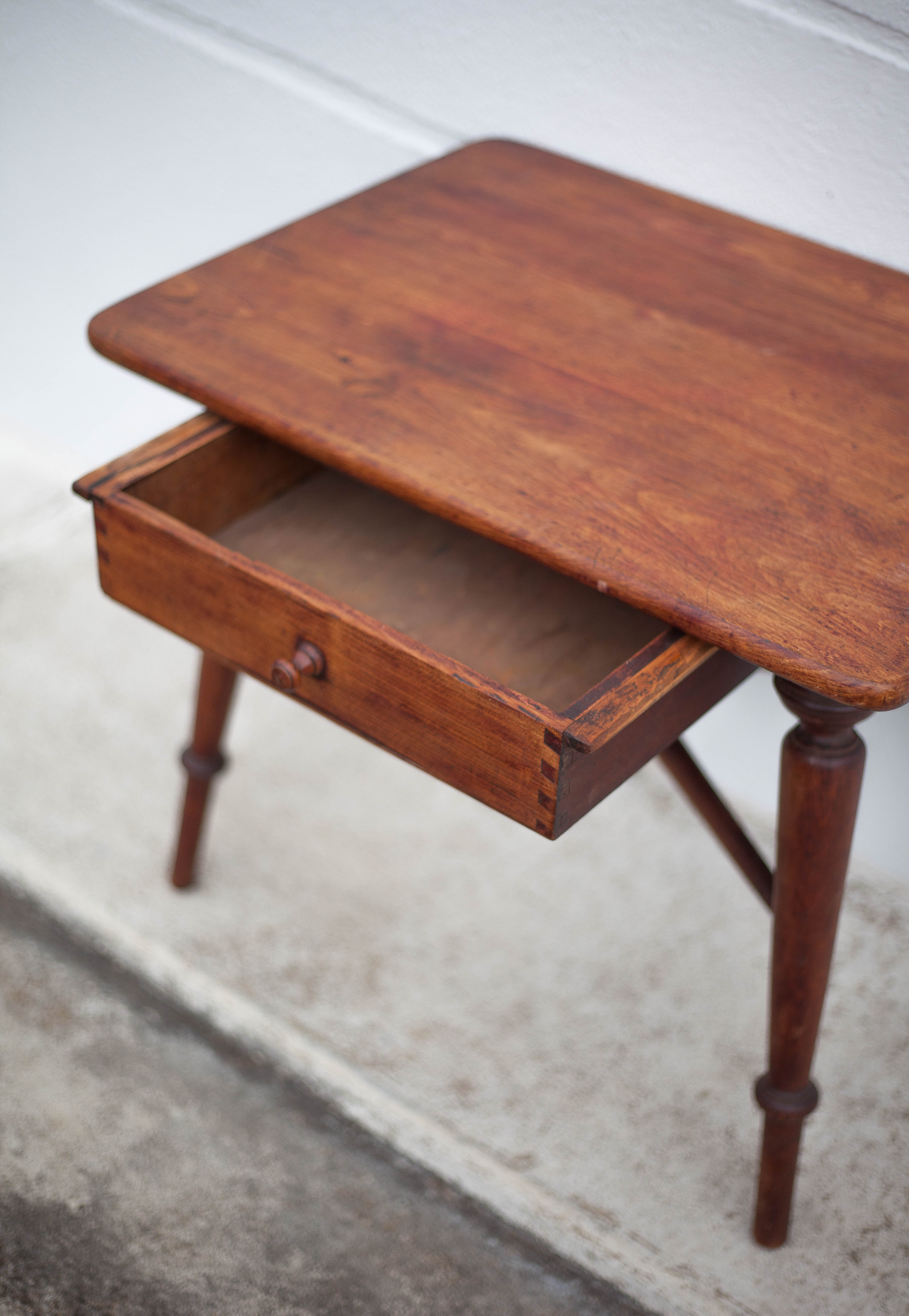 wooden coffee table with drawer, side table, bedside table, vintage end of sofa