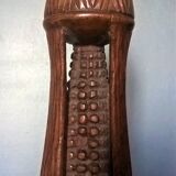 African sorghum spike lamp foot on five-faced base ~ hand carved ~ 1950s /1960