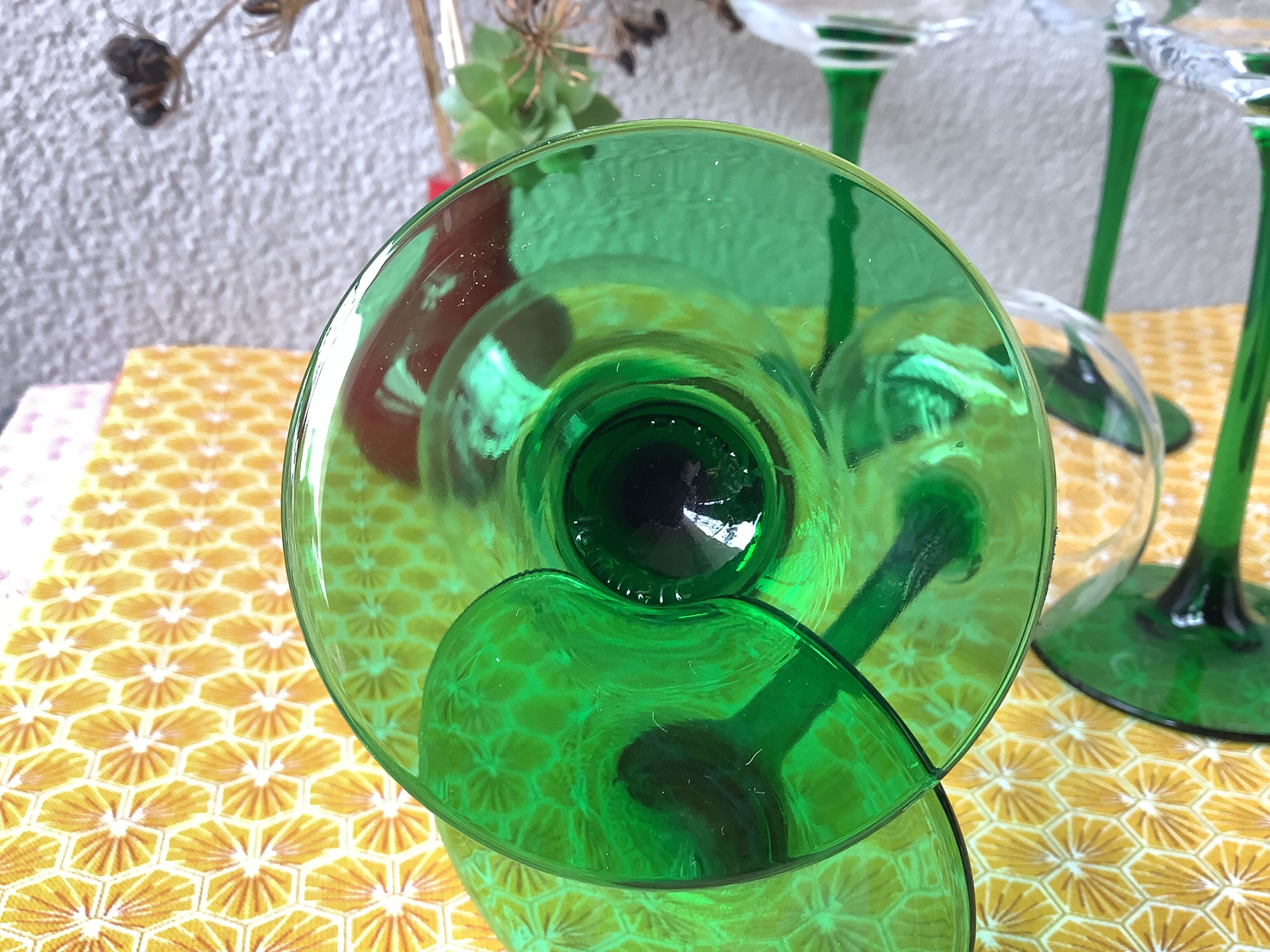 French Roemer Alsace glasses chiseled Luminarc