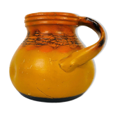 Ceramic art deco vase orange and ocher