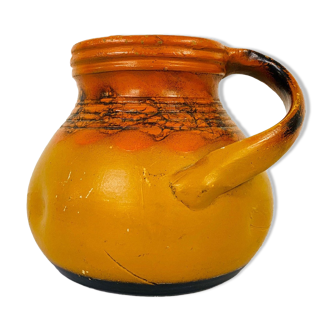 Ceramic art deco vase orange and ocher