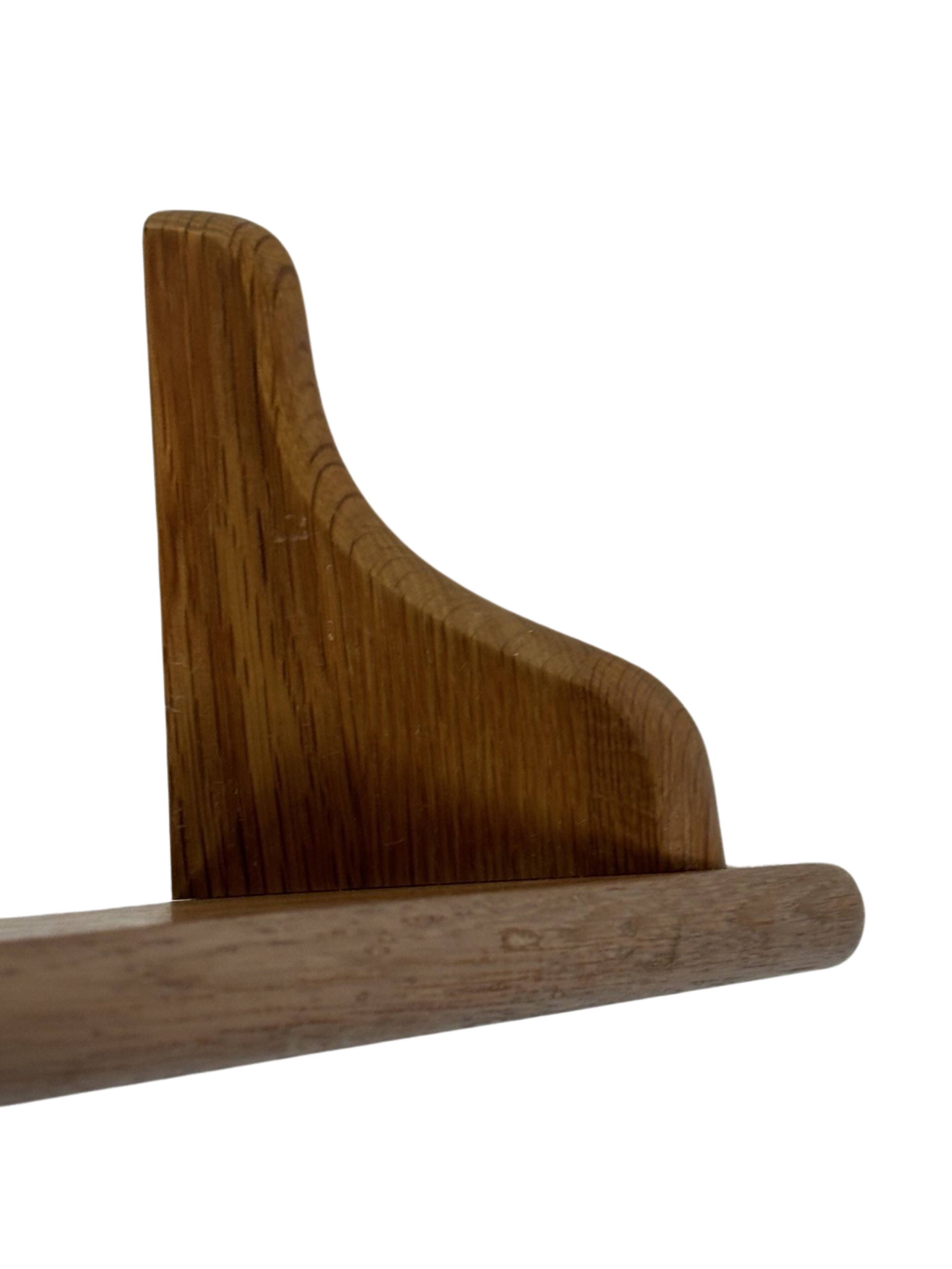 Vintage oak wall shelf book shelf 1970s wood minimalist design