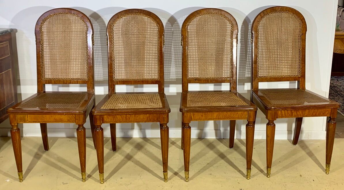 Four chairs canned art nouveau period 1900