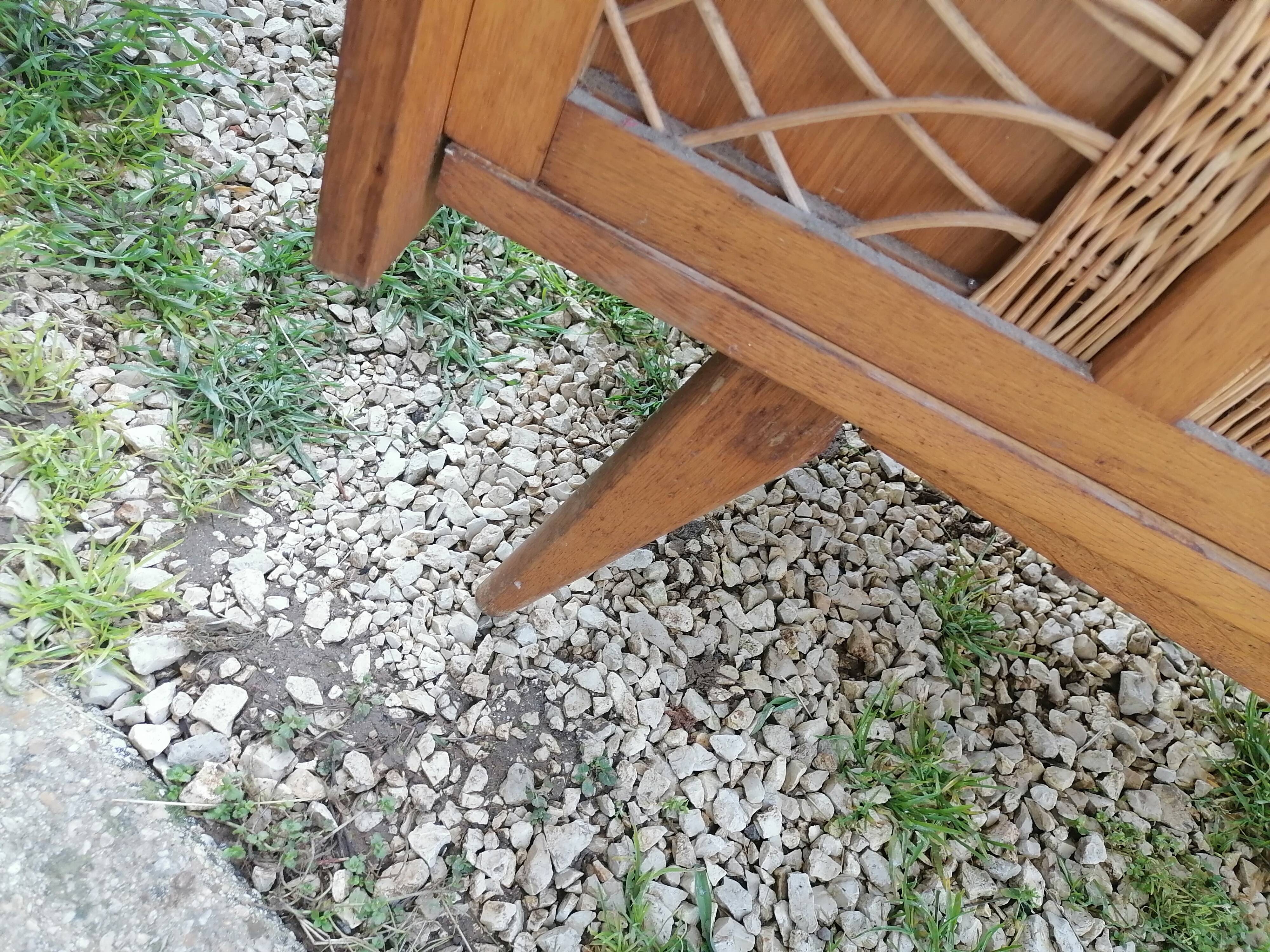 Children's wicker wooden wardrobe, 1960-70 vintage