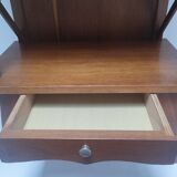 Vintage wooden crossbar bedside table