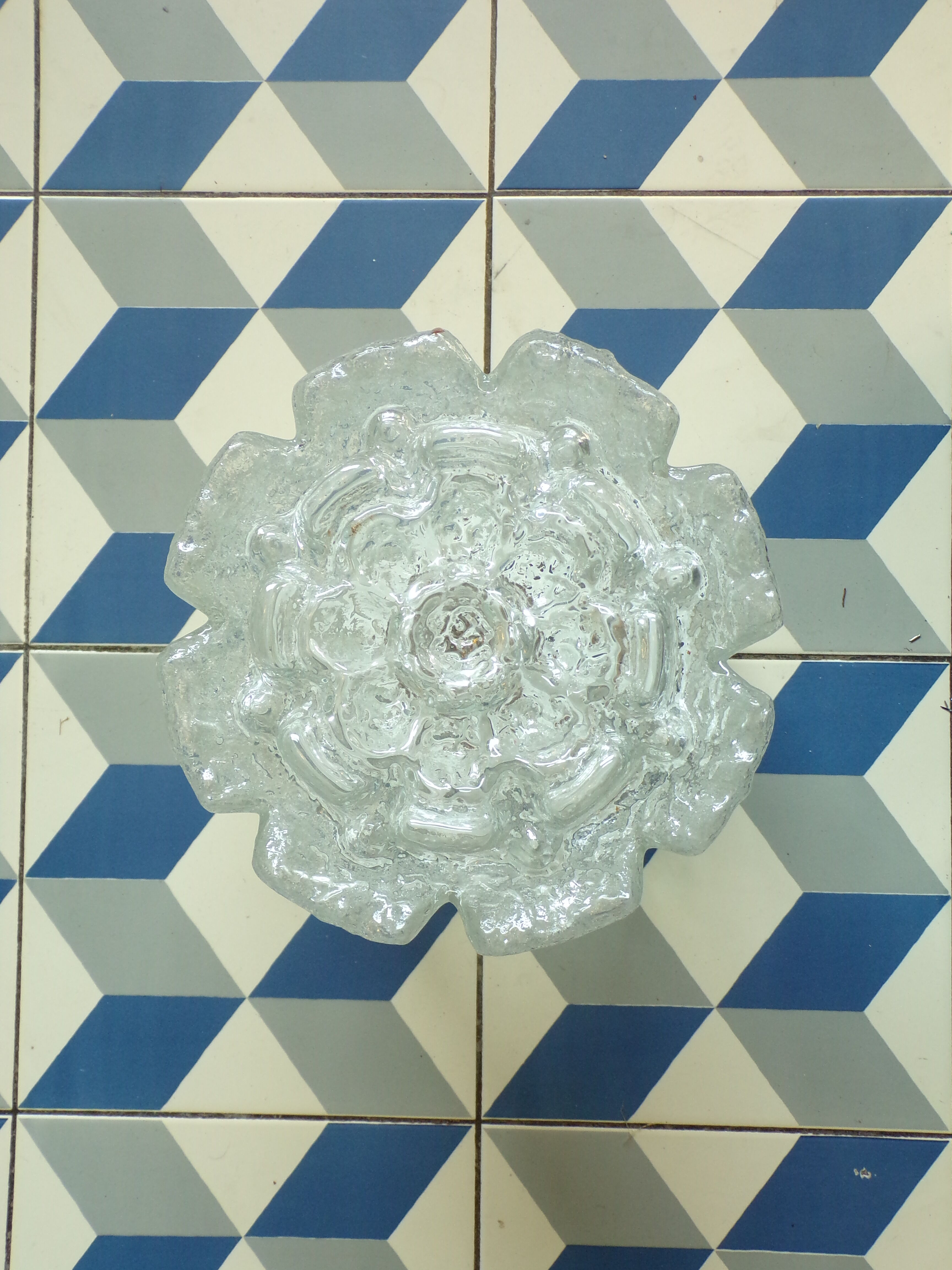 Limburg ceiling lamp in moulded pressed glass