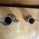 Pair of Barrel-Shaped Pitchers REVOL Flamed Ceramic 1/4 Litre Vintage