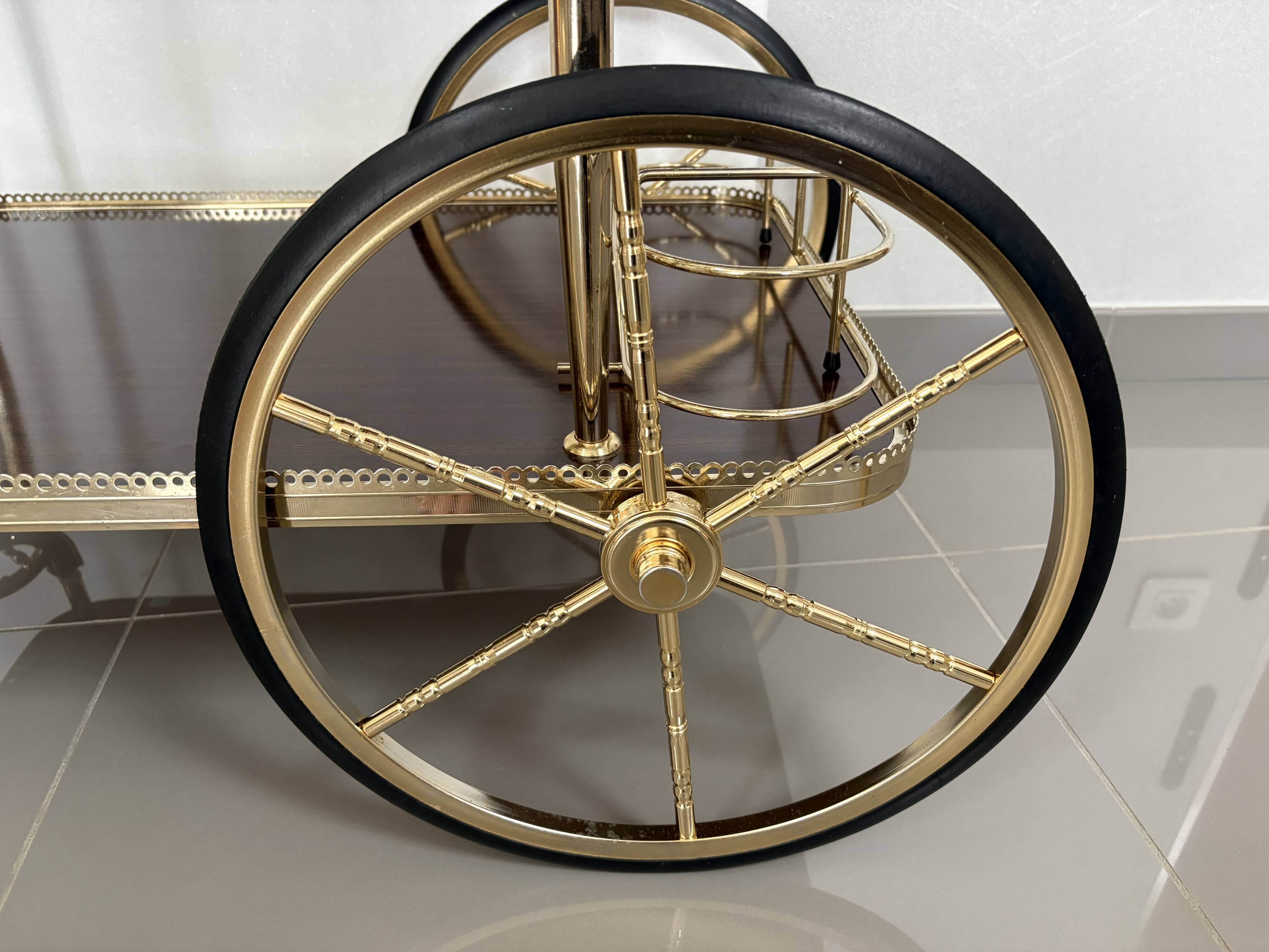 Desserte roulante - Chariot de bar vintage - Style Hollywood Regency