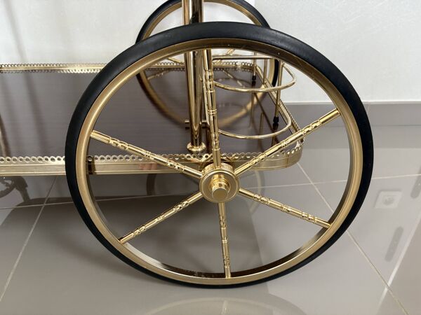 Desserte roulante - Chariot de bar vintage - Style Hollywood Regency
