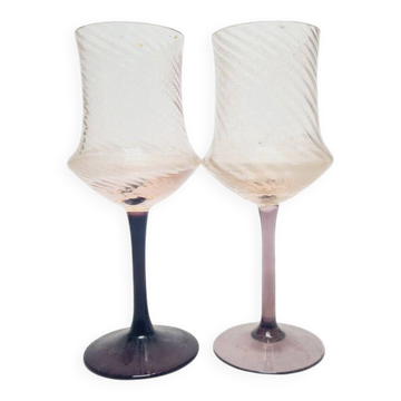 Art Deco wine glasses, Poland, 1930s, set of 2