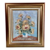 Oil painting on canvas, Bouquet of Flowers, Signed Sullivan