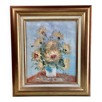 Oil painting on canvas, Bouquet of Flowers, Signed Sullivan