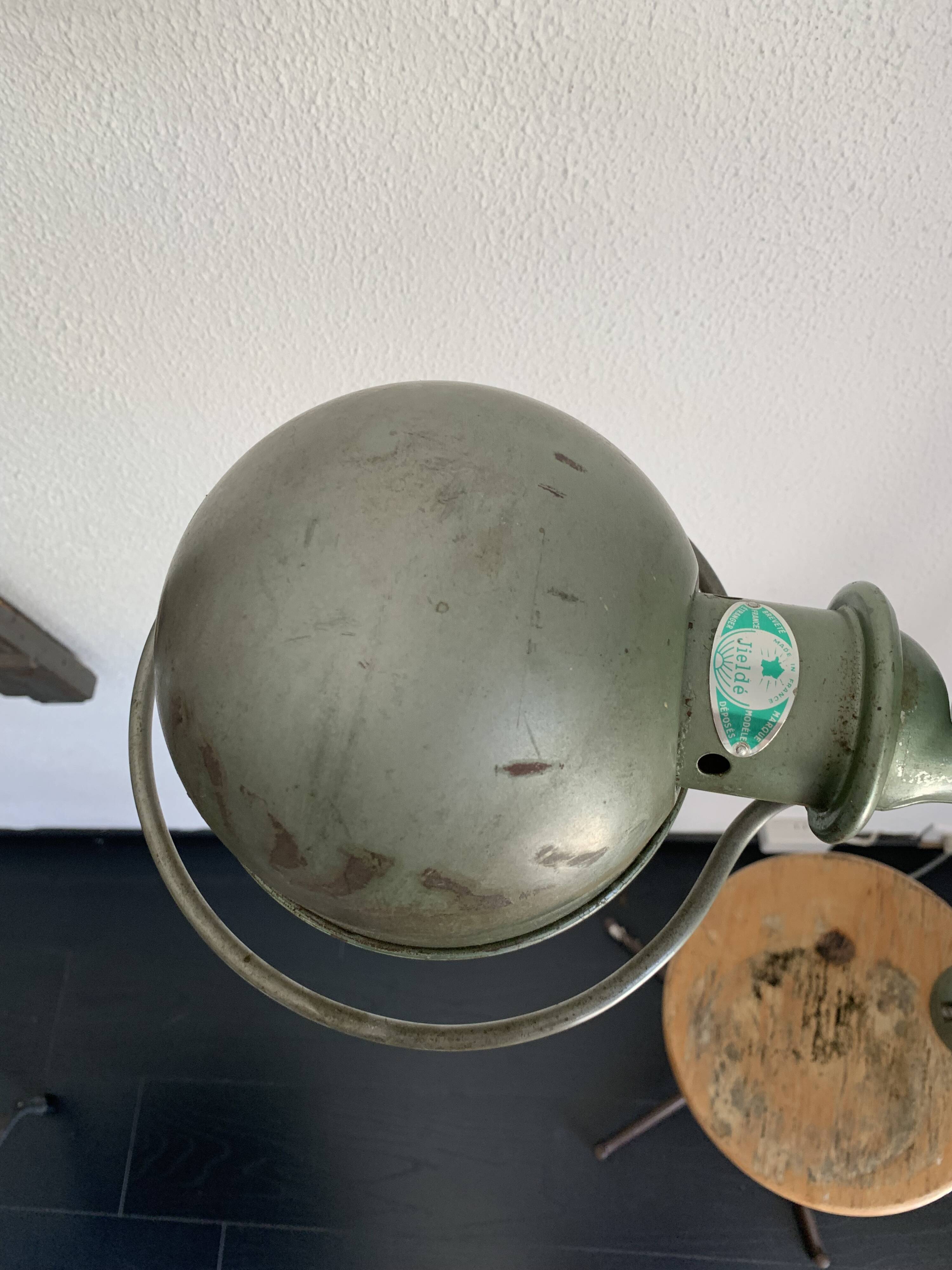 Vintage 1960s Jielde 2-arm green industrial lamp - 100 cm