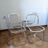 4 chaises 1970 chrome Cidue