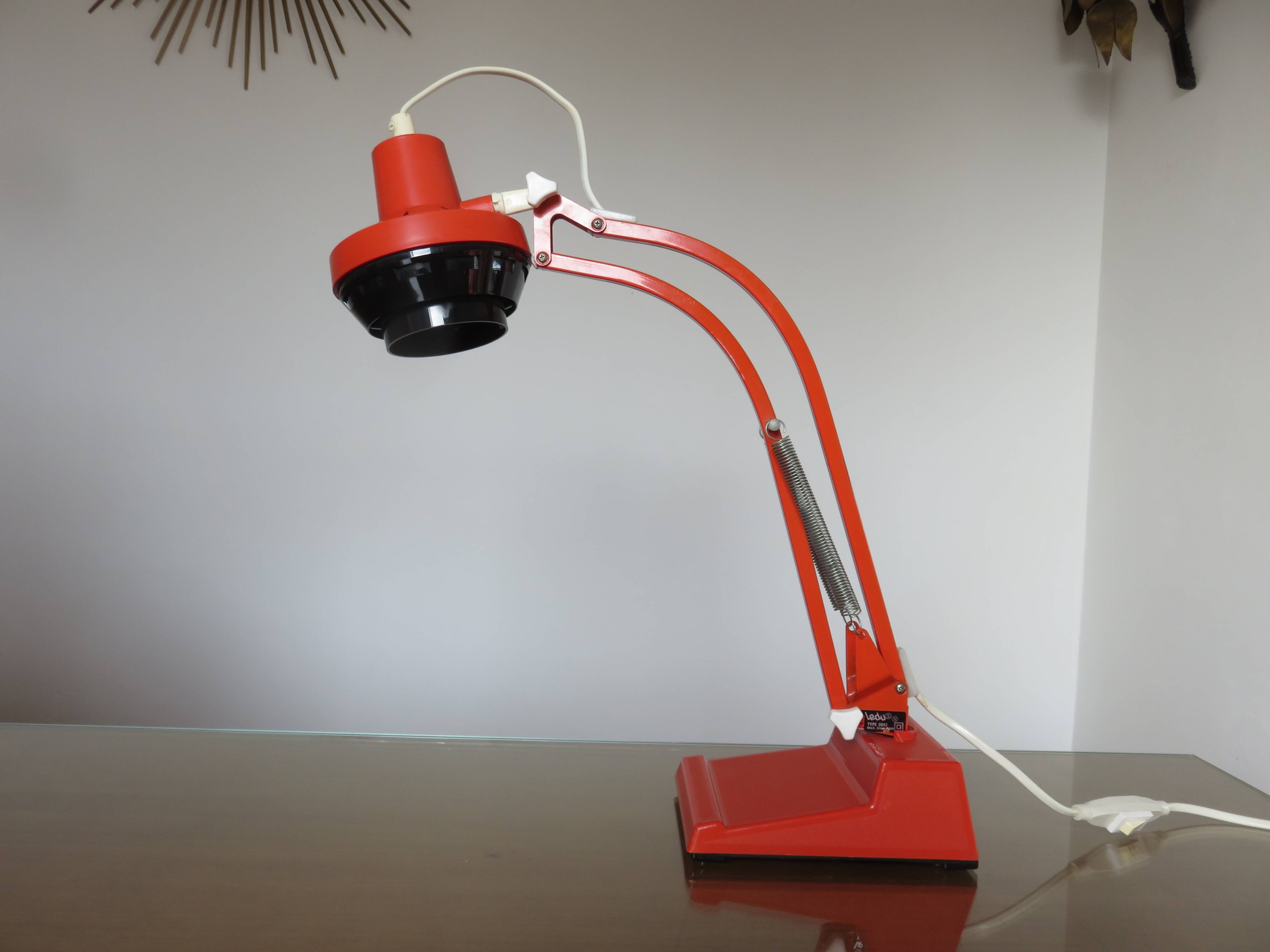 Swedish articulated lamp Ledu model 3842 60s 70s
