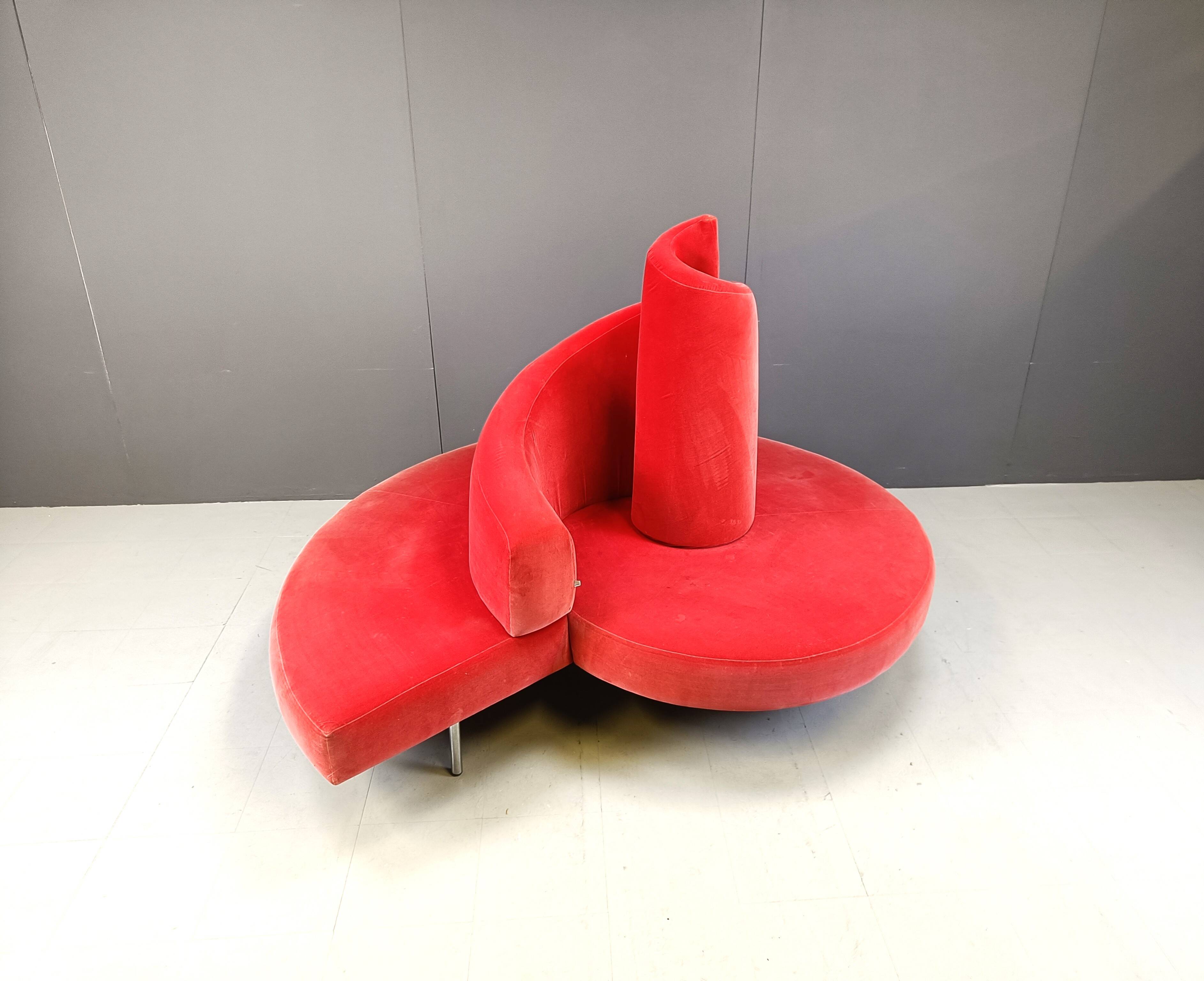 Tatlin Sofa in Velvet from Edra, 1990s