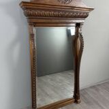 Large carved wooden mirror, late 19th century