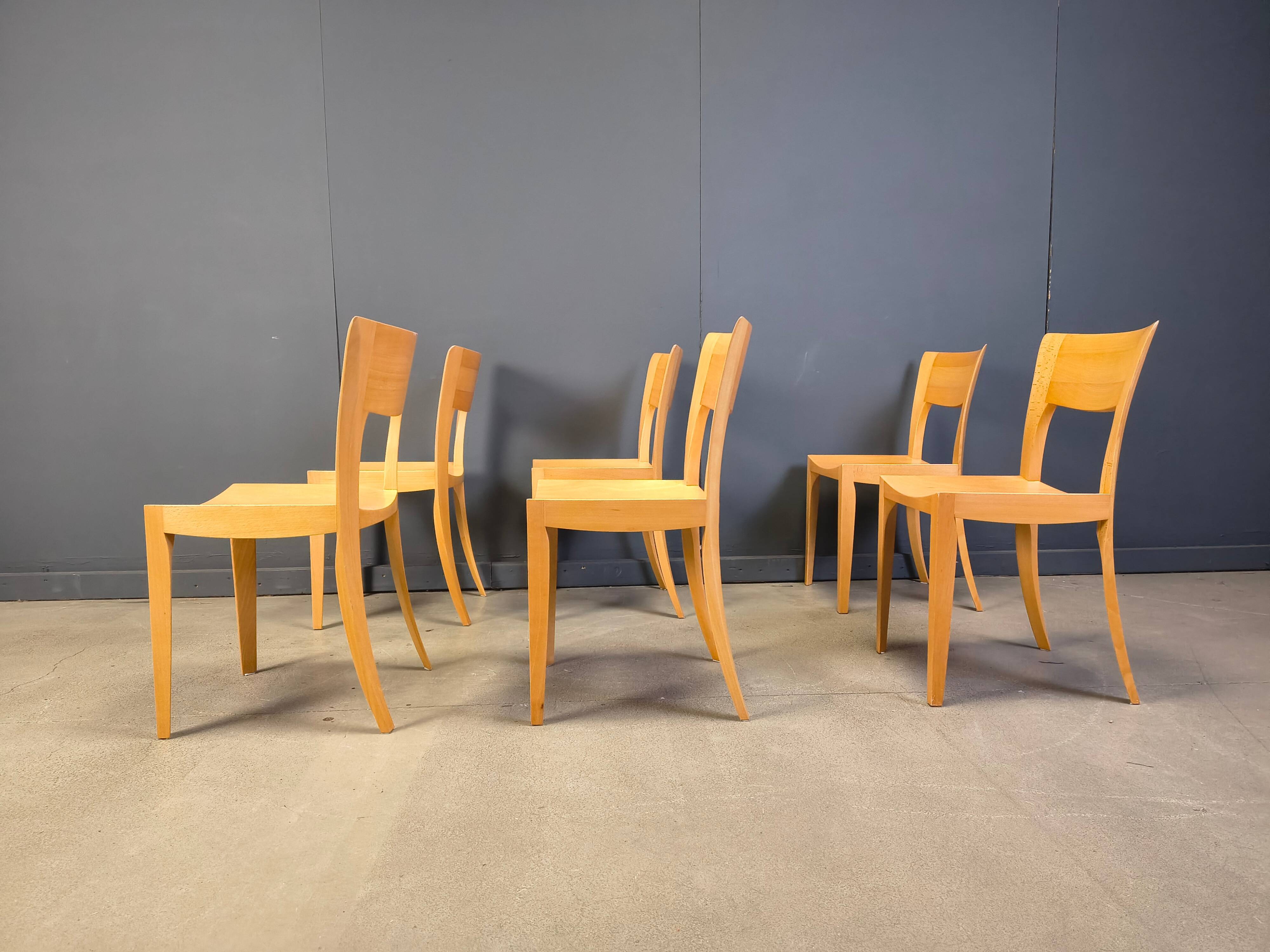 Vintage oak dining chairs, 1980s - Belgium