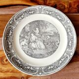 2 assiettes Régence Sarreguemines 1900