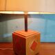 Scandinavian lamp in wood and ceramic, 1970s