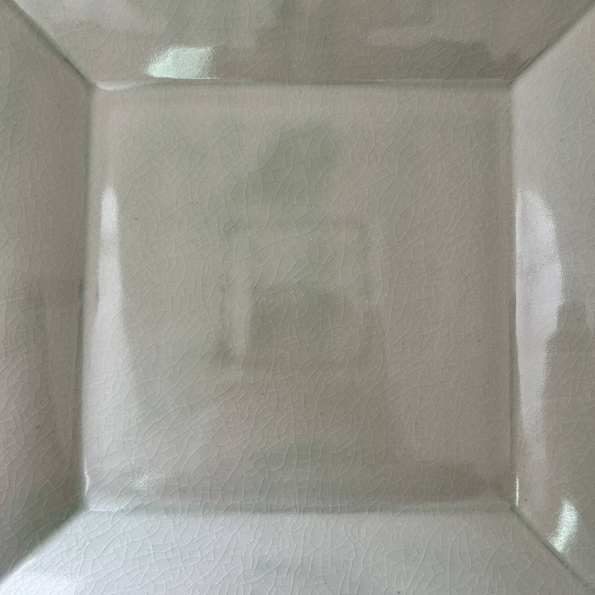 Large celadon square plate