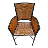 Bamboo and iron armchair