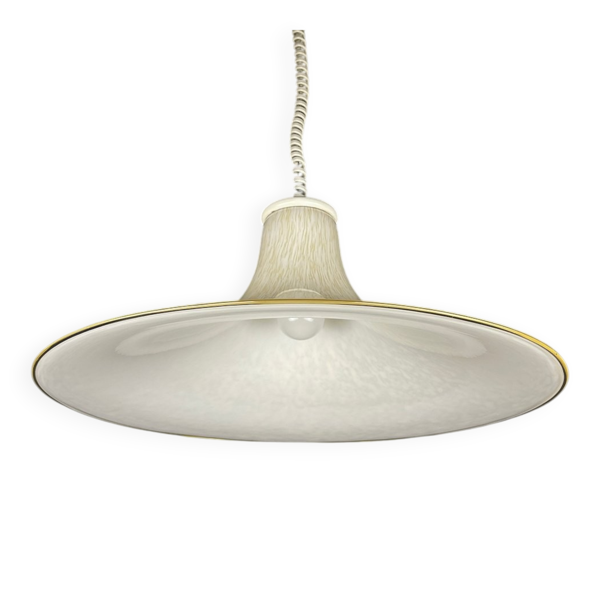 Beige Murano Glass Pendant Light from the Mid-Century, Italy, 1970s