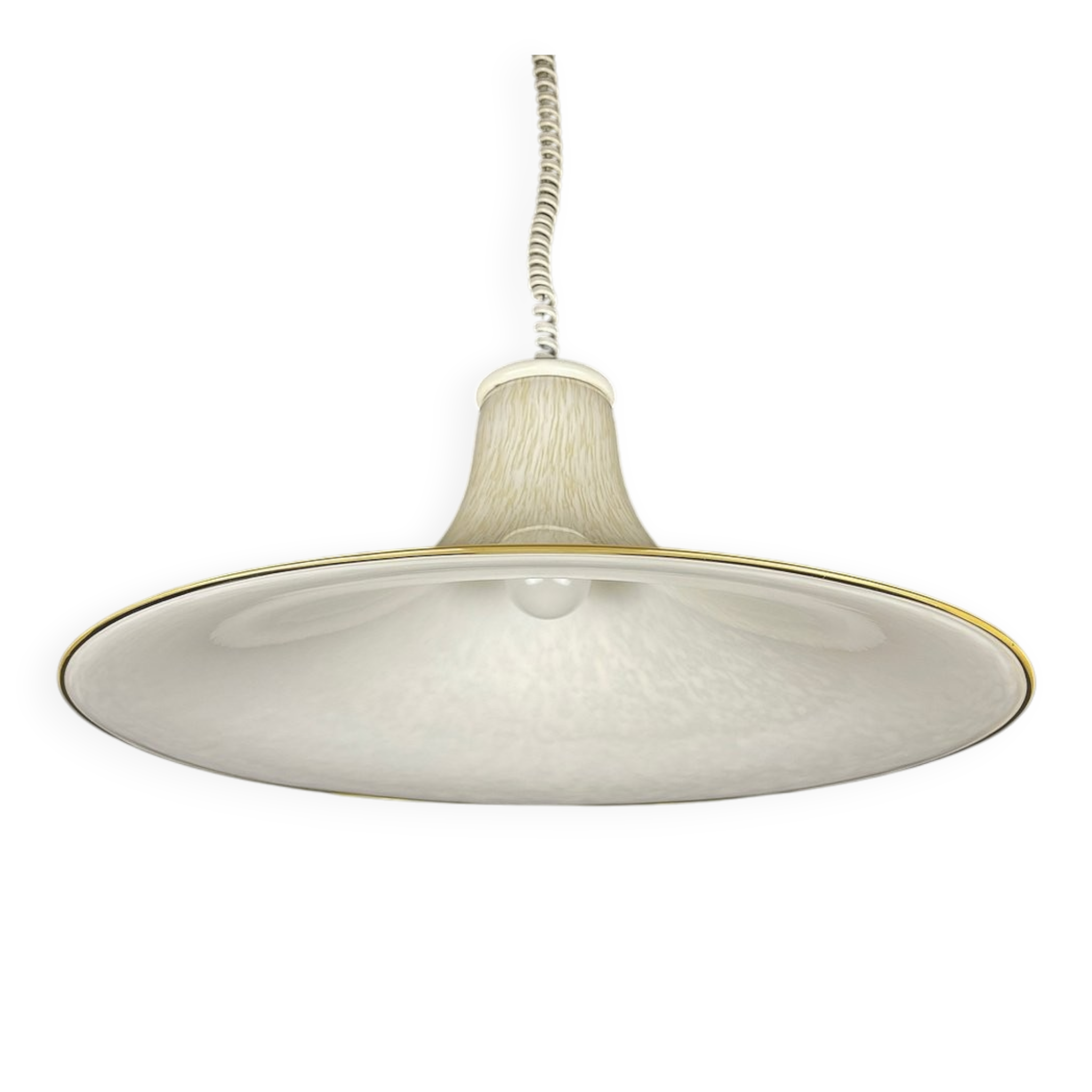 Beige Murano Glass Pendant Light from the Mid-Century, Italy, 1970s
