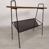 Vintage metal wood magazine rack