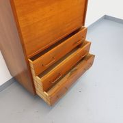 Vintage oak secretary storage furniture from the 1950s and 60s.