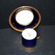 Limoges DC cobalt blue and gold porcelain litron coffee cup