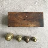 Old brass weight box for scale