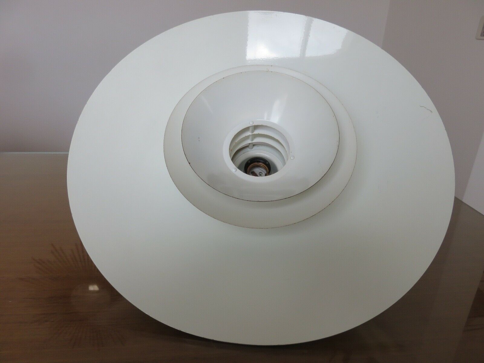 Suspension scandinave aluminium doré années 70
