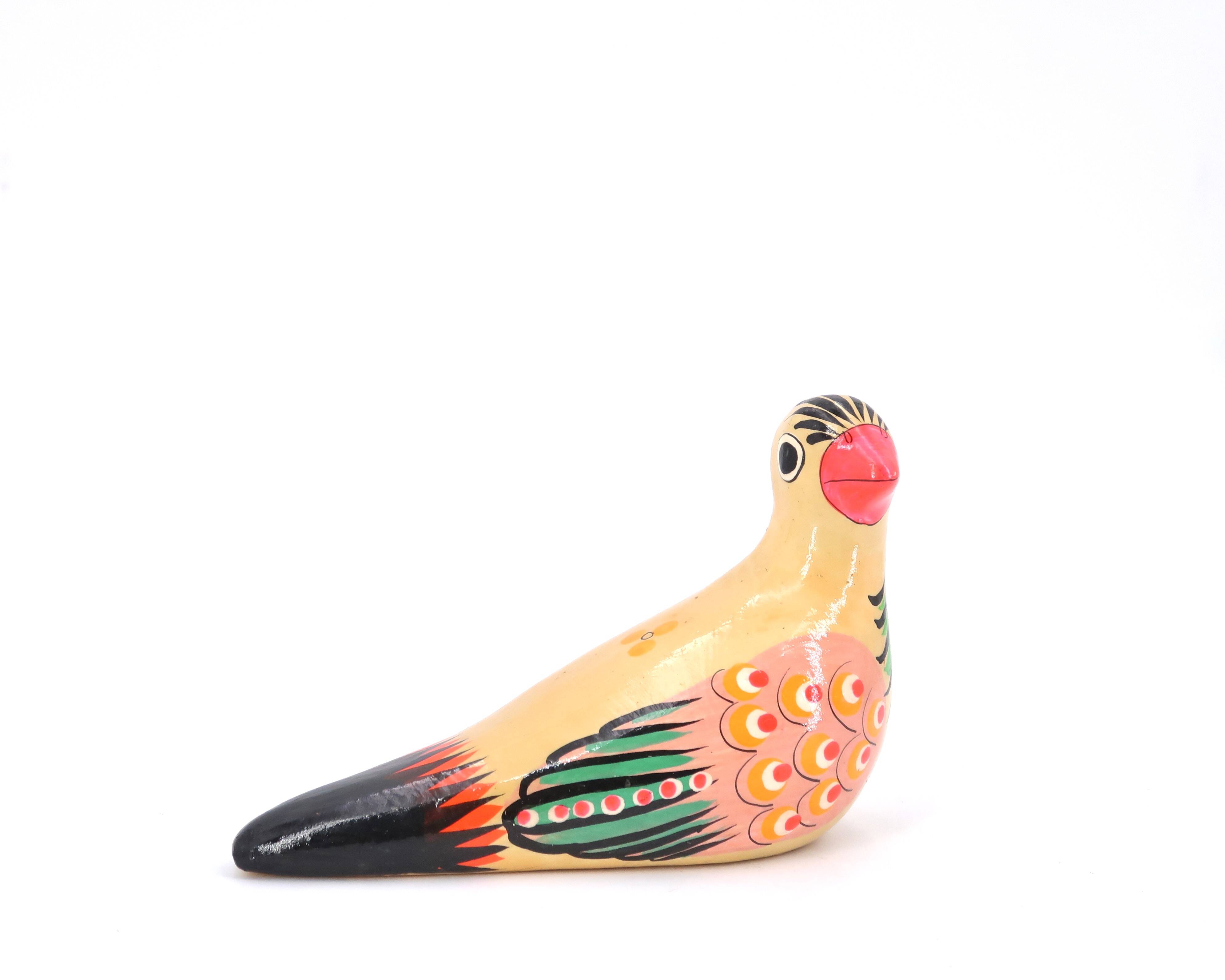 Mexican bird in Tonola painted ceramic