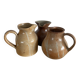 Trio of vintage stoneware jug vases