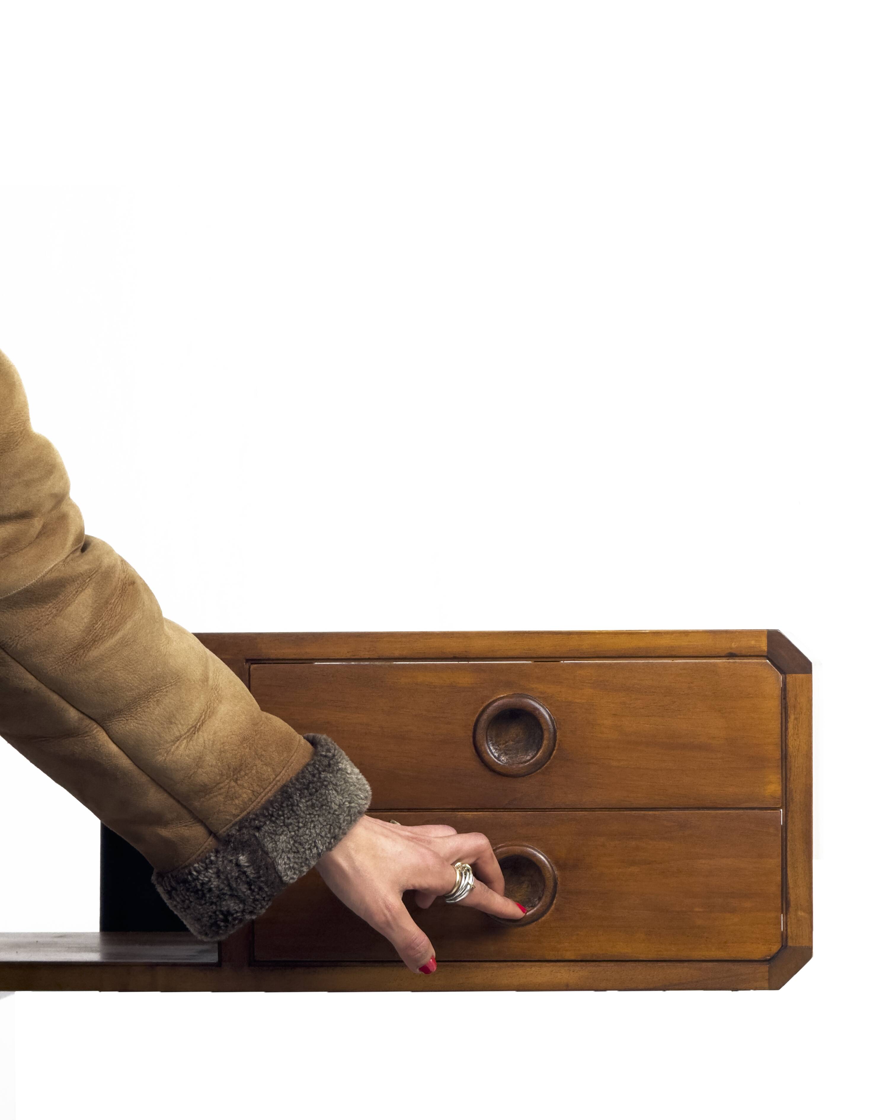 Vintage Danish mid-century floating wall-hung nightstands