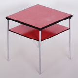 Small red Art Deco coffee table made in 1940s Czechia