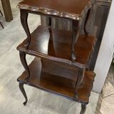 Set of 3 rustic nesting coffee tables in Louis XV style from 1950.