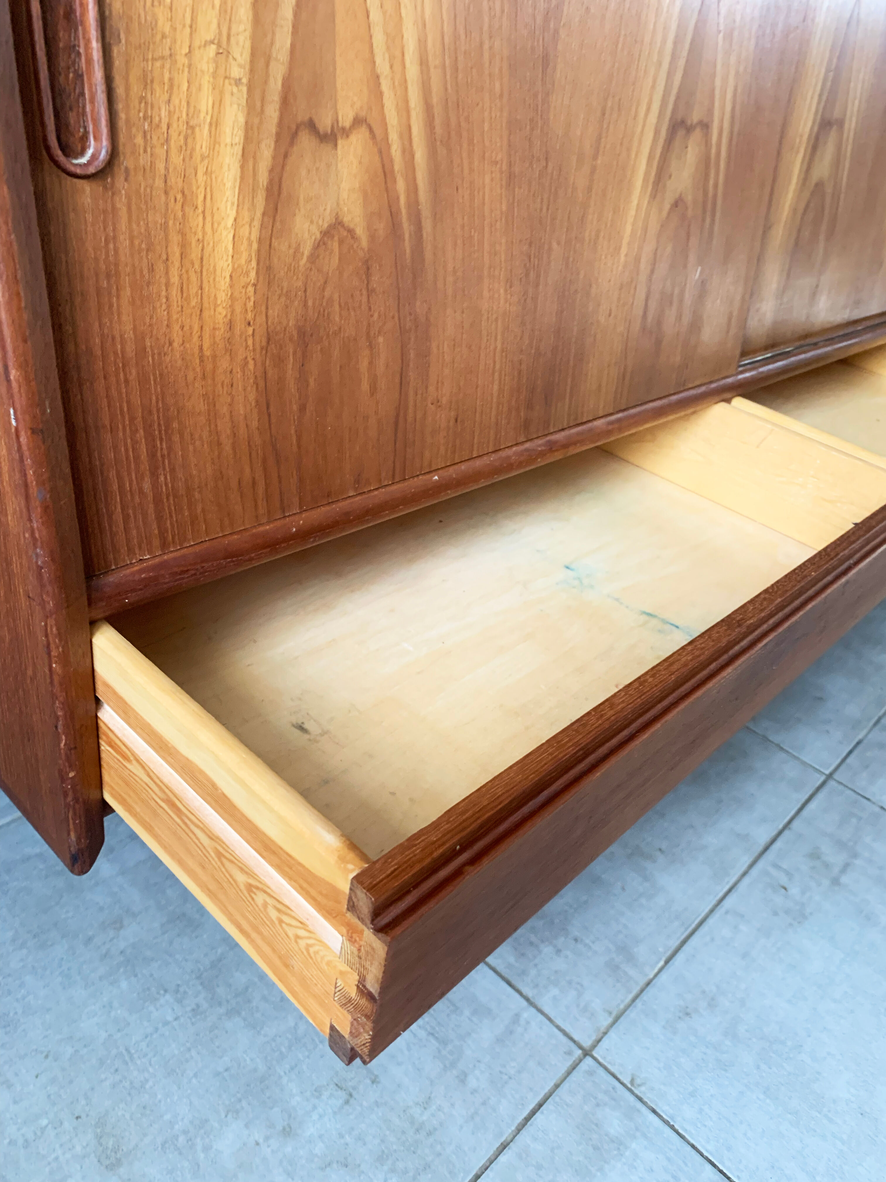 Danish vintage teak enfilade, 60s