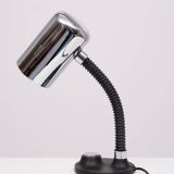 Egon hillebrand chrome goose neck table lamp 1970s