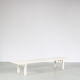 1970s White metal slat bench from the Netherlands