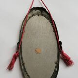 Cast iron art deco bevelled mirror - 39x21cm