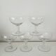 Lot de 5 coupes à champagne en verre gravé feuillage