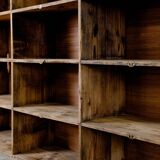 Factory locker cabinet, wood and green