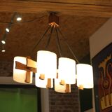 Teak & Perspex granite chandelier (60s)