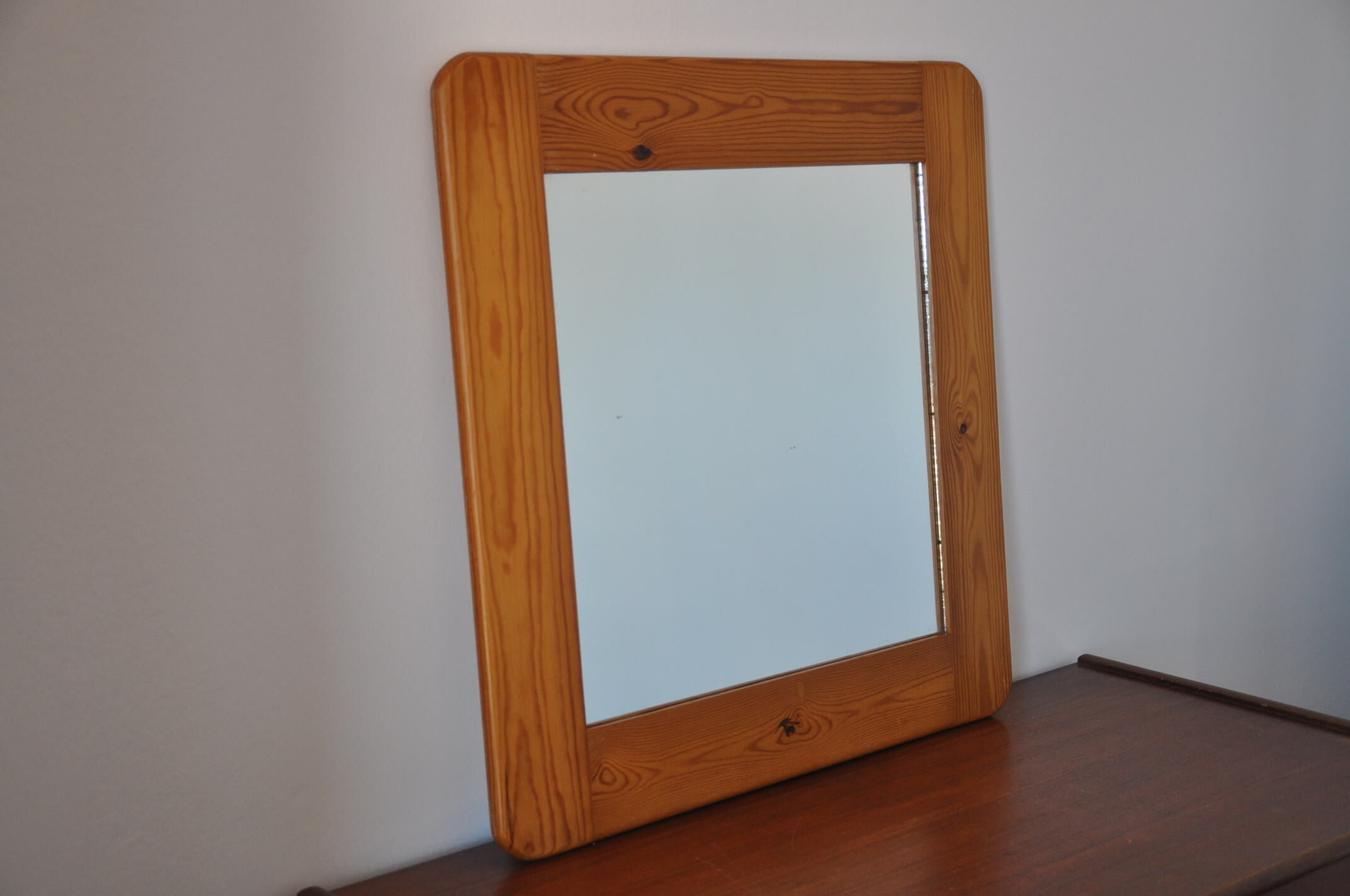 Wooden mirror 70s pine