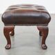Dark brown cowhide leather Chesterfield ottoman