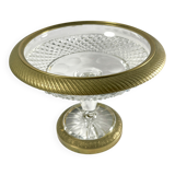 Crystal and bronze compote dish