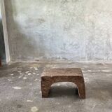 Low stool in old Asian monoxyl teak
